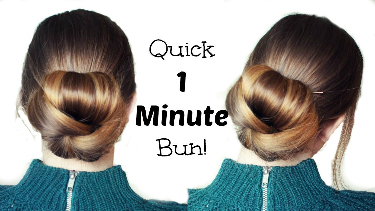 Quick Easy Hairstyles
 Quick and Easy 60 Second Bun Hairstyle Updo