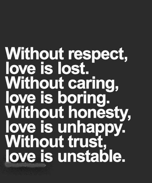 Quote About Respect In A Relationship
 Wuthout respect love is Love Quotes