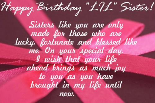 Quote About Sisters Birthday
 The 105 Happy Birthday Little Sister Quotes and Wishes