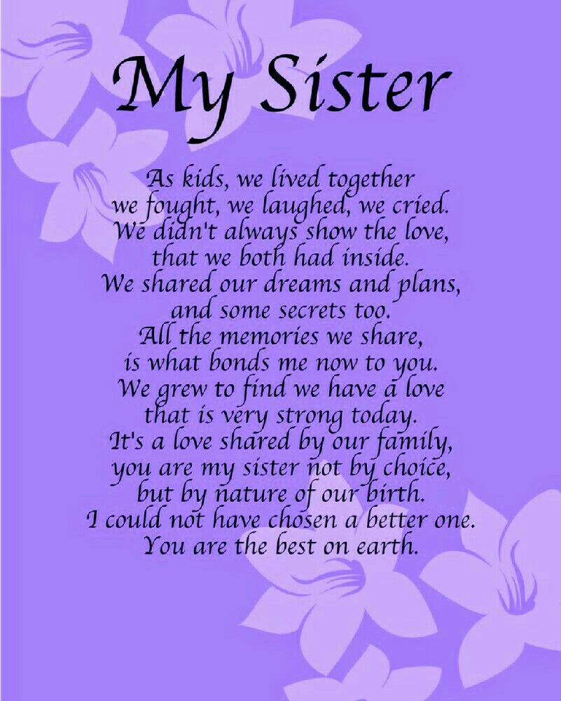 Quote About Sisters Birthday
 MY SISTER