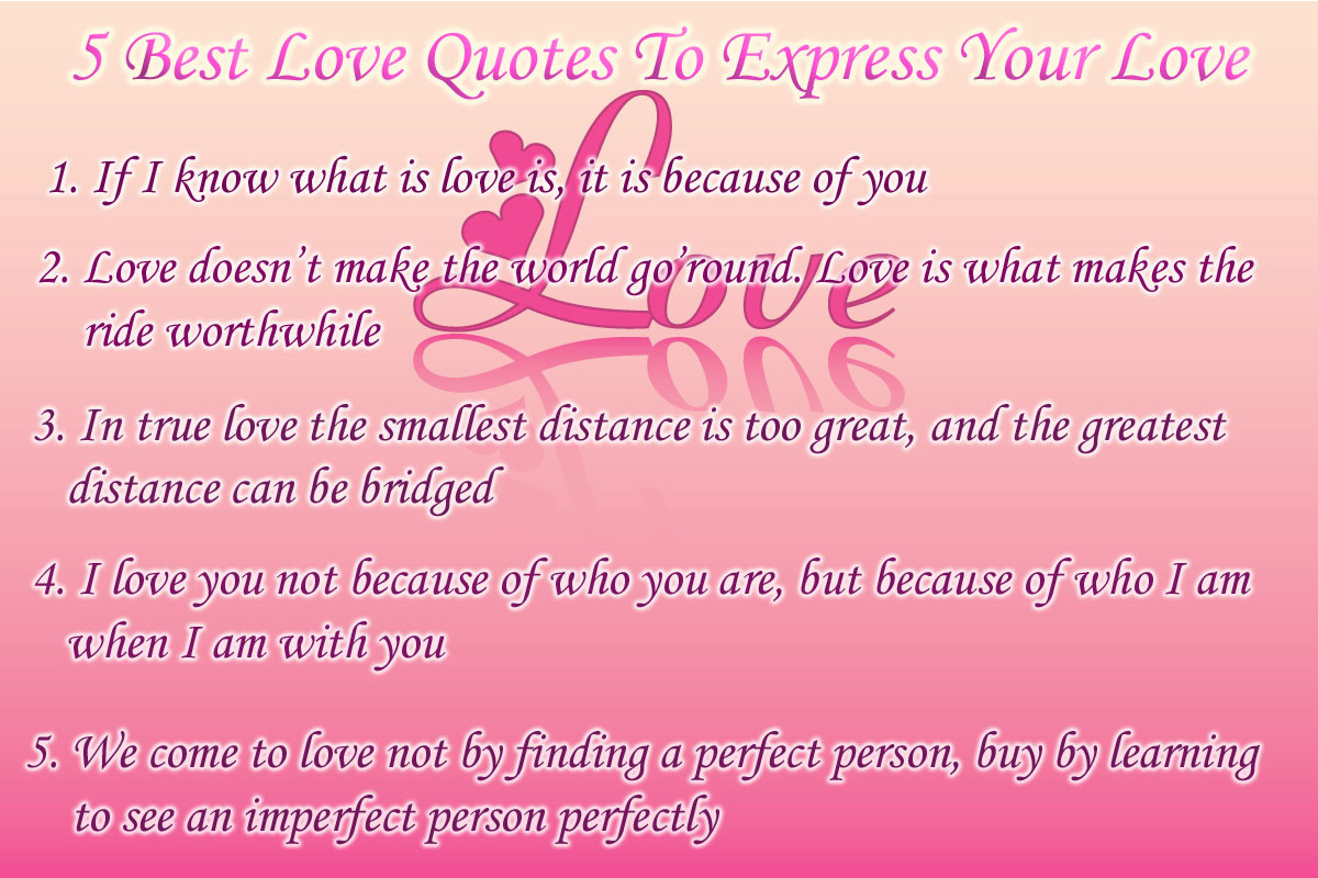 Quotes About Love
 Love U 5 Best Love Quotes To Express Your Love