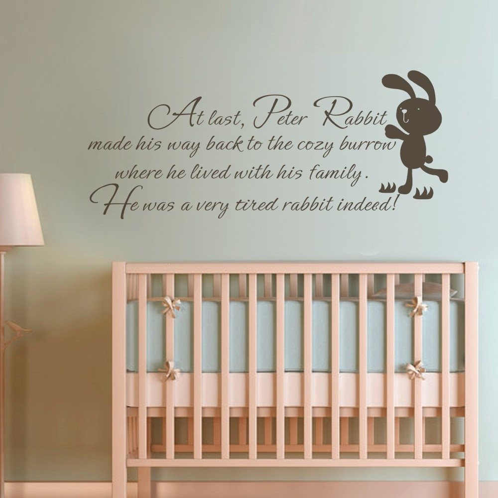 Quotes For Baby Room
 Children Wall Quote Peter Rabbit Baby Nursery Bedroom Kids
