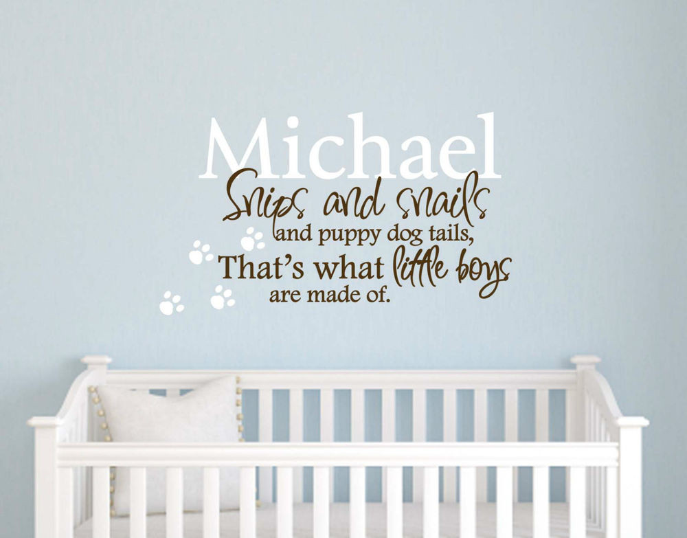 Quotes For Baby Room
 SNIPES AND SNAILS PERSONALIZED Vinyl Wall Decal Quote