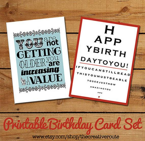 Quotes For Birthdays Cards
 Items similar to Printable Birthday Cards Funny Birthday