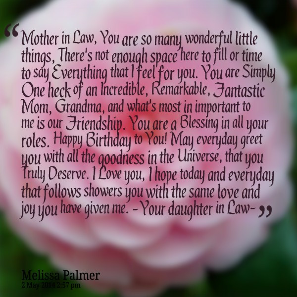 Quotes For Mother In Laws
 47 Happy Birthday Mother in Law Quotes My Happy Birthday