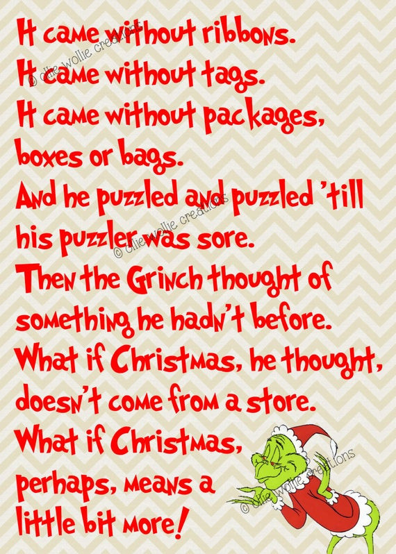 Quotes From How The Grinch Stole Christmas
 How The Grinch Stole Christmas Printable by