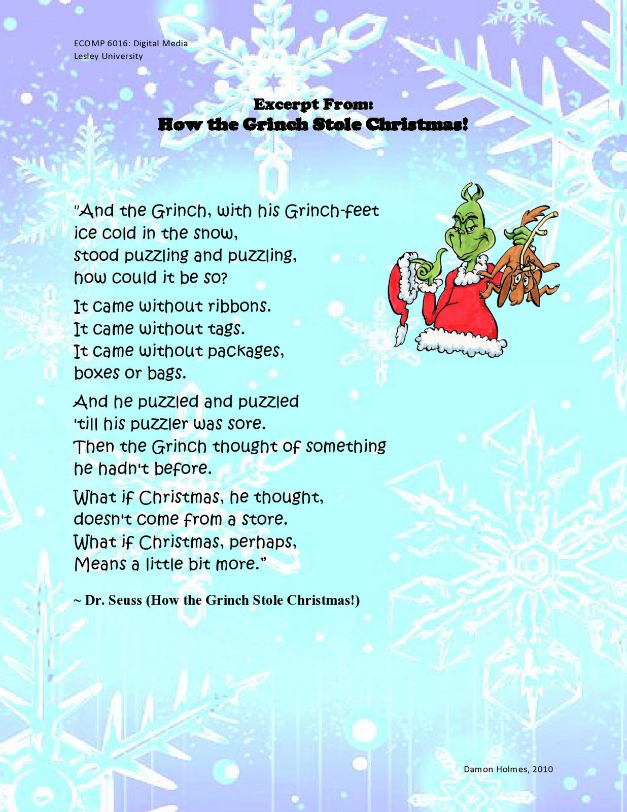 Quotes From How The Grinch Stole Christmas
 How the Grinch Stole Christmas Quotes QuotesGram