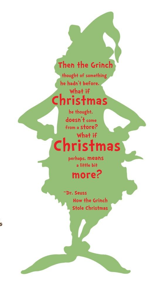 Quotes From How The Grinch Stole Christmas
 Items similar to The Grinch Quote Vinyl wall art Decal
