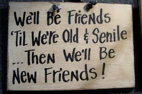 Quotes On Old Friendship
 We ll be FRIENDS til we re old and SENILE then by