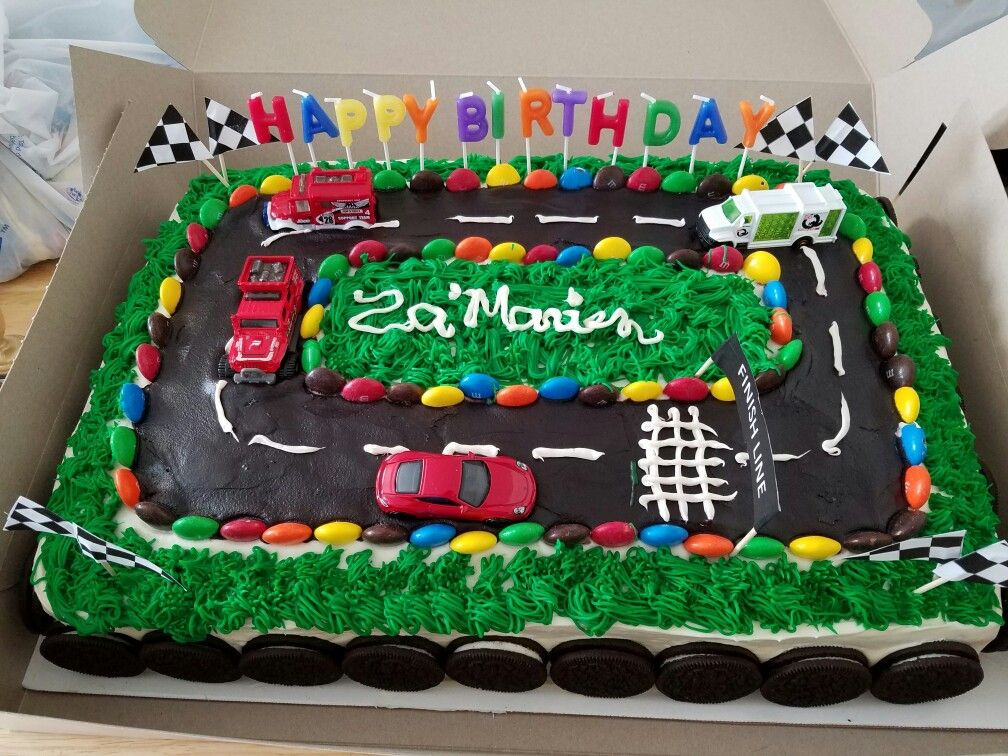 Race Car Birthday Cake
 Race car cake made by me My God son seen and idea and we