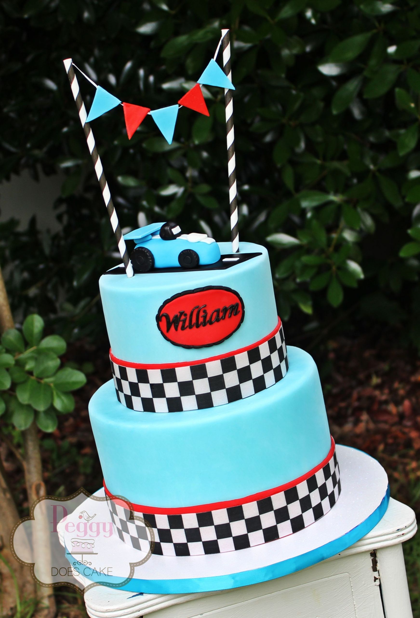 Race Car Birthday Cake
 Race car themed first birthday cake
