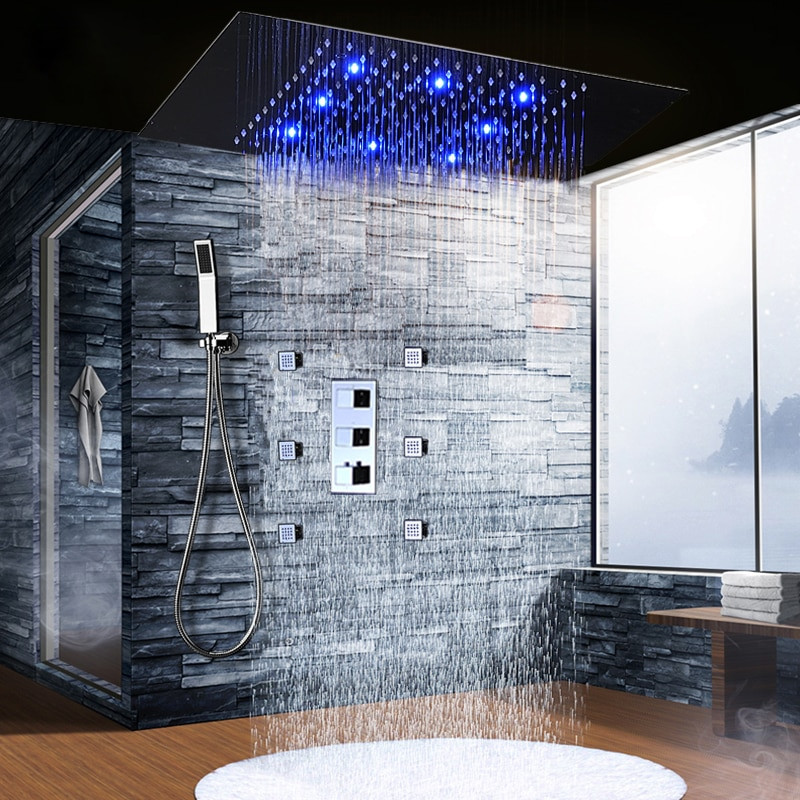 Rain Shower Bathroom
 Led Shower Set Thermostatic Rain Shower Bath 3 Color