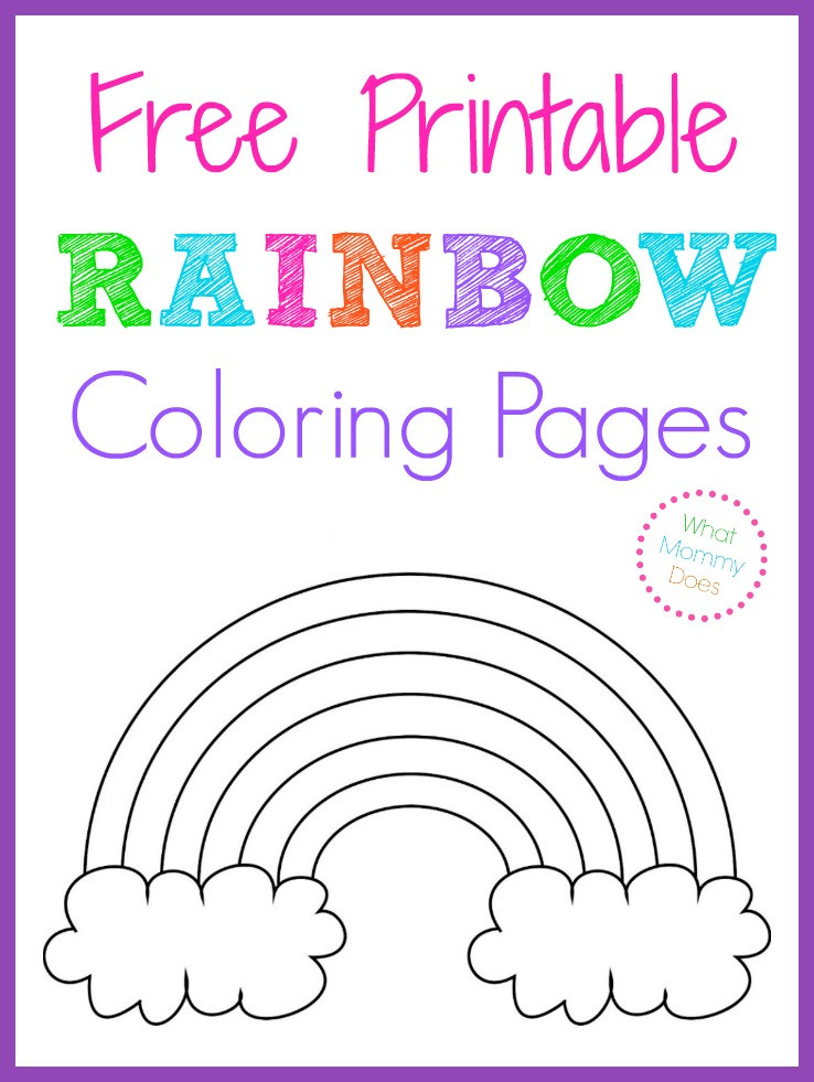 Rainbow Coloring Pages Printable
 Free Printable Rainbow Coloring Pages What Mommy Does
