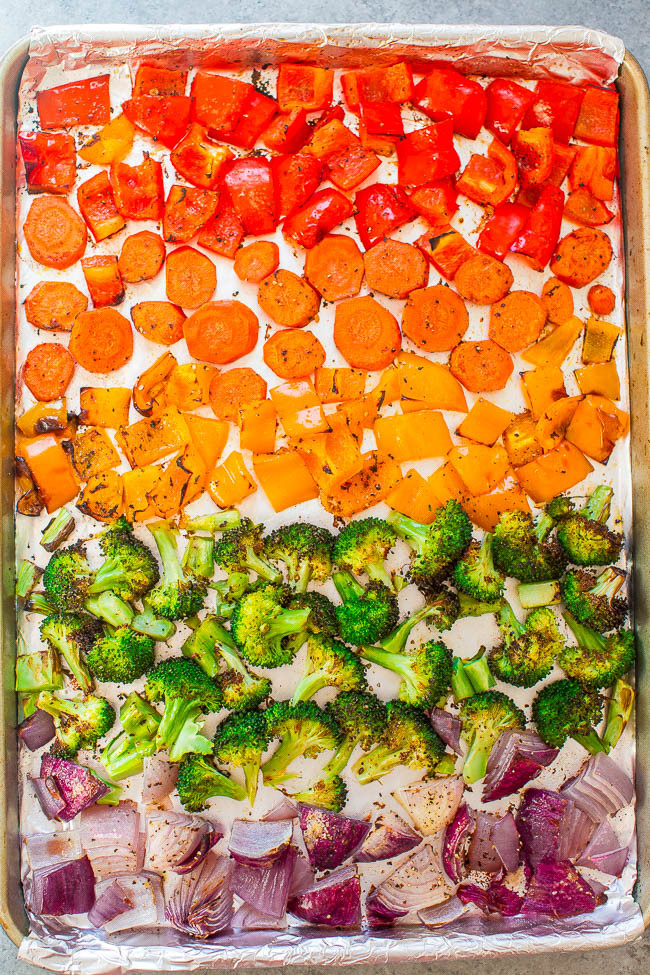 Rainbow Roasted Vegetables
 Rainbow Roasted Ve ables Averie Cooks