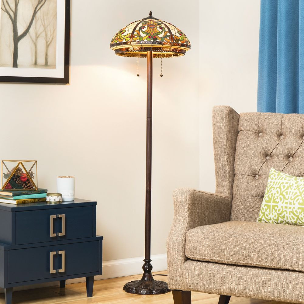 Reading Lamps For Living Room
 Tiffany Style Classic Floor Lamp Stained Glass Colorful