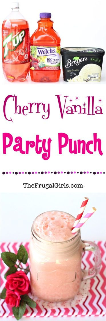 Recipes For Pink Punch For Baby Shower
 Cherry Vanilla Party Punch Recipe from TheFrugalGirls