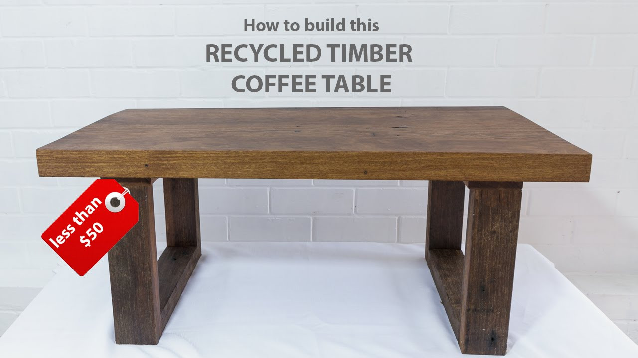 Reclaimed Wood Coffee Table DIY
 Easy DIY modern coffee table using reclaimed wood and
