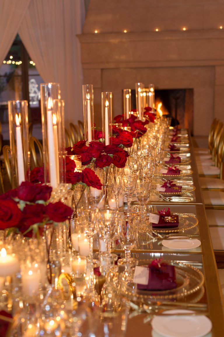 Red And Gold Wedding Theme
 Glam and modern wedding event and floral design by