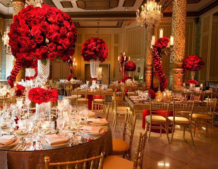 Red And Gold Wedding Theme
 Beautiful