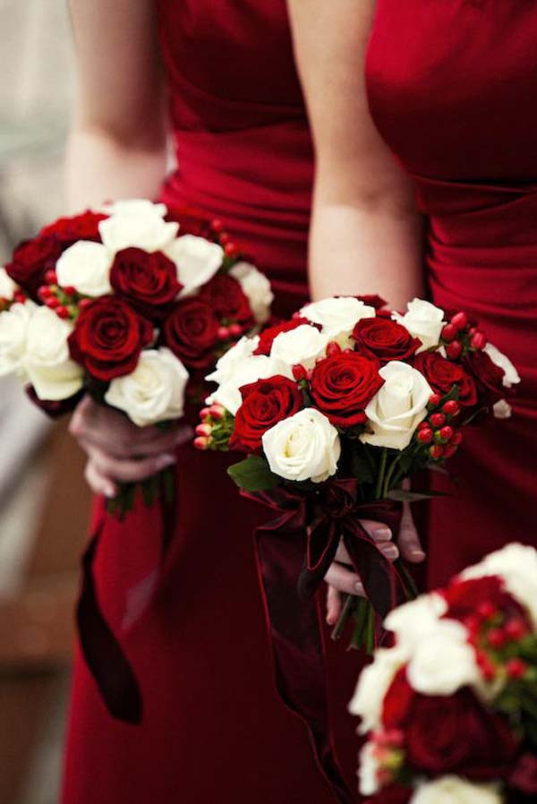 Red And White Wedding Flowers
 25 Breathtaking Christmas Wedding Ideas Wedding