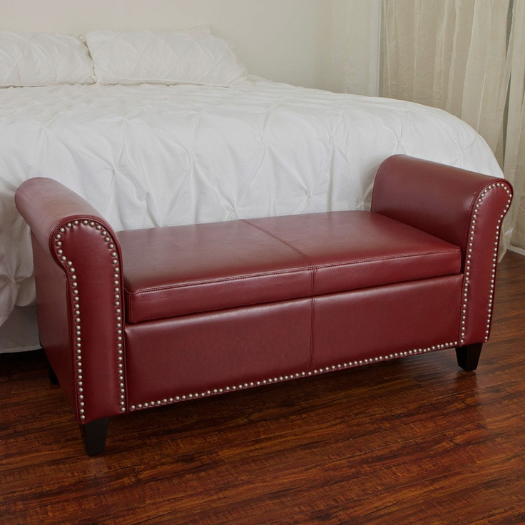 Red Leather Storage Bench
 Red Leather Storage Bench For the Home