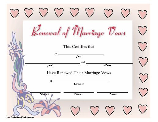 Renewal Of Wedding Vows
 24 best images about church certificaes on Pinterest