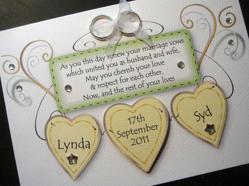Renewing Your Wedding Vows
 Handmade Personalised Wedding Renewal of Vows Card