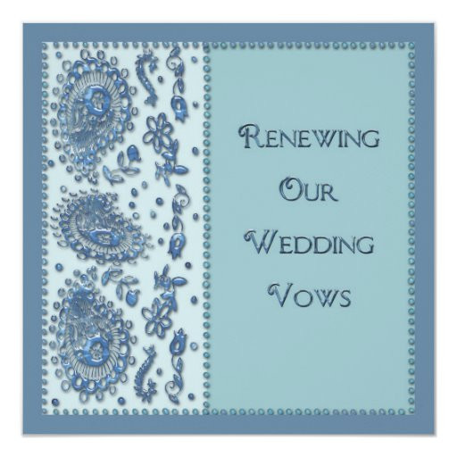 Renewing Your Wedding Vows
 Wedding Vows Renewal Beaded Invitation