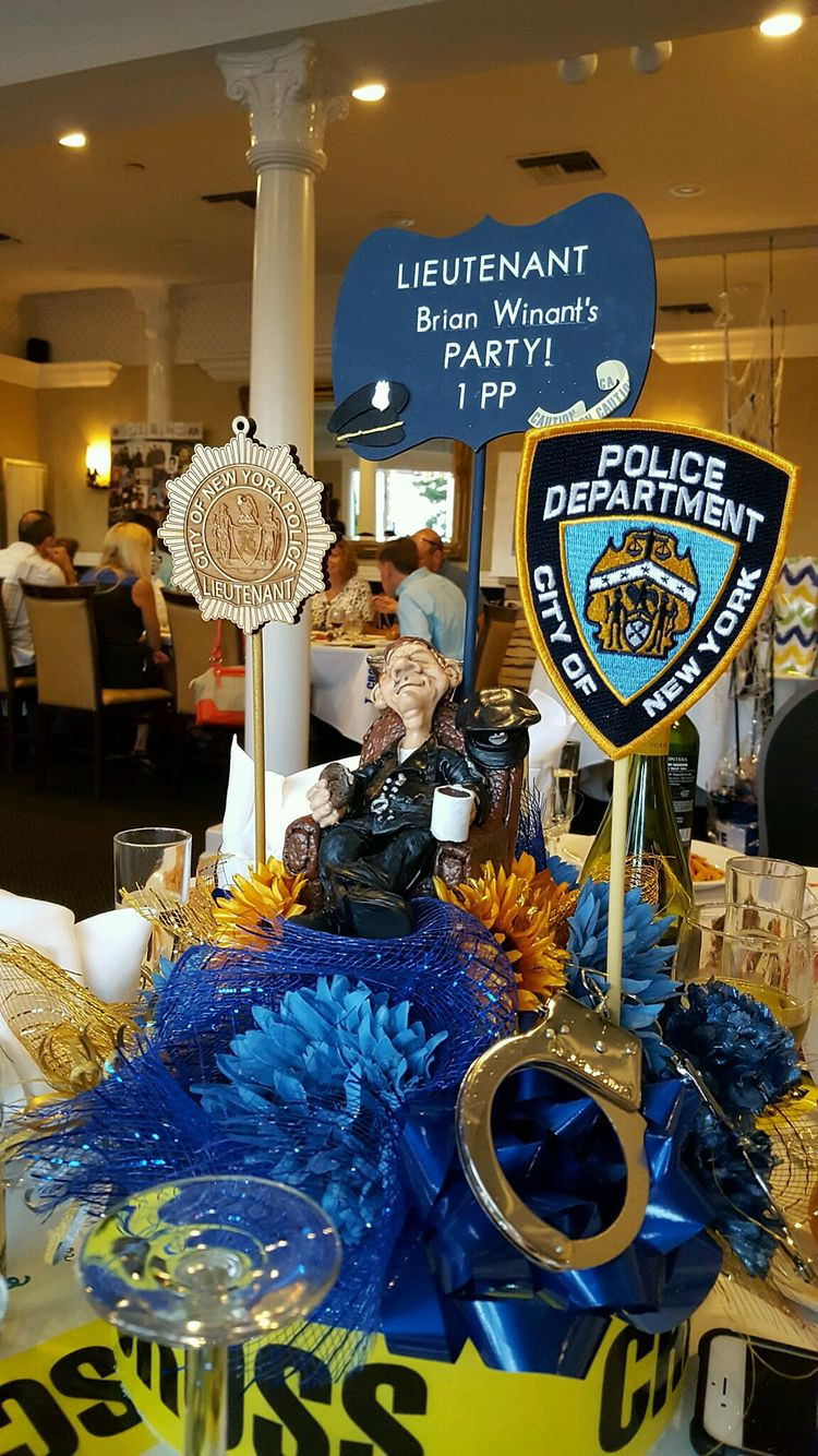 Retirement Party Decoration Ideas
 NYPD retirement party centerpiece