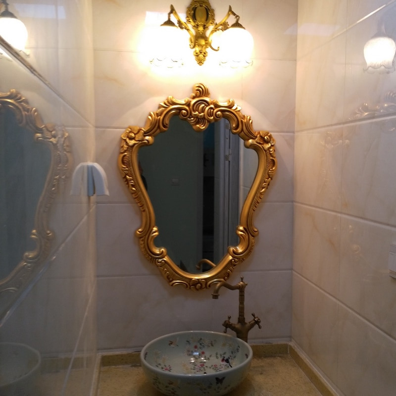 Retro Bathroom Mirror
 63cmx87cm Nordic Retro European Bathroom Mirror Toilet
