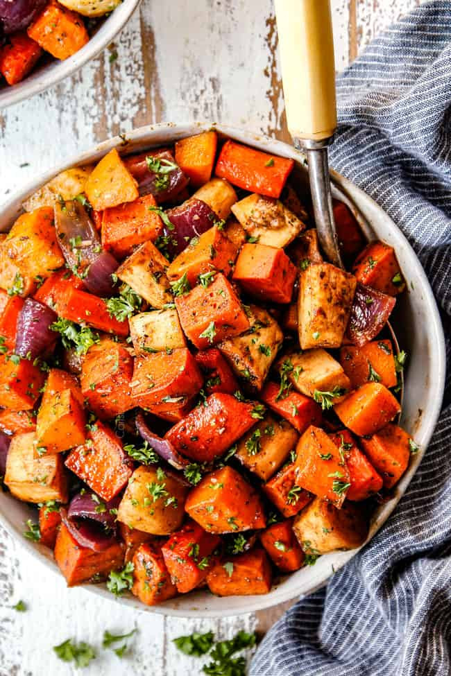 Roasted Root Vegetables Recipe
 Roasted Root Ve ables Maple Balsamic & Parmesan Video