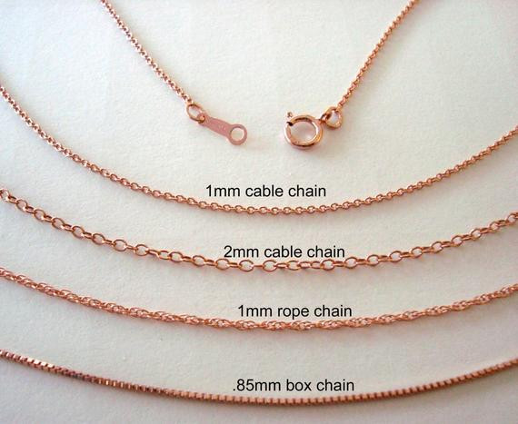 Rose Gold Necklace Chain
 14k ROSE Gold Filled cable rope box chain Necklace finish