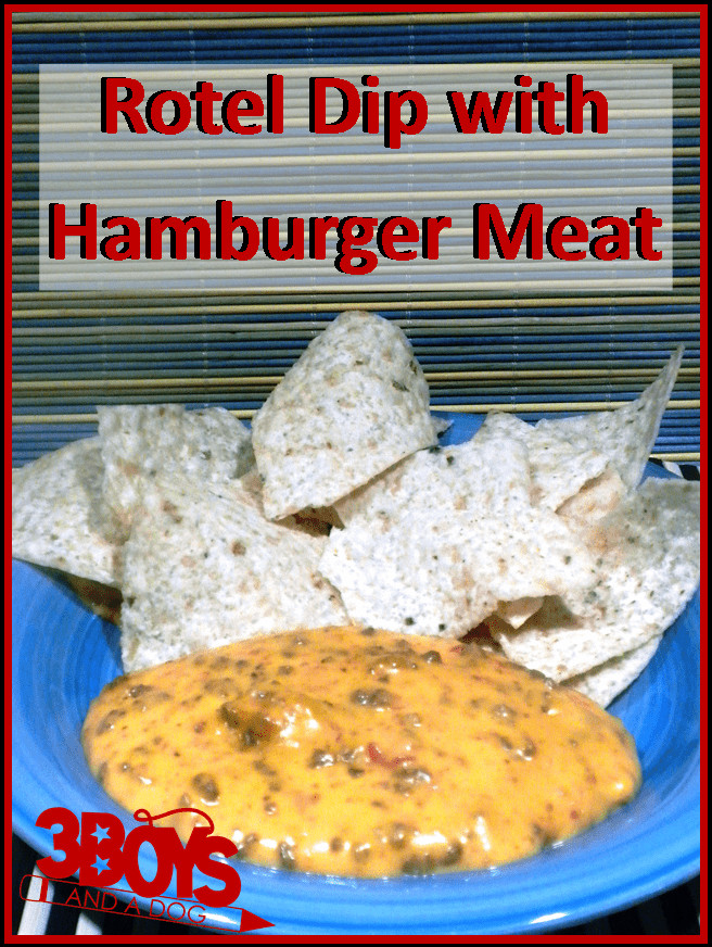 Rotel Dip With Ground Beef And Cream Cheese
 Rotel Dip with Hamburger Meat Recipe – 3 Boys and a Dog