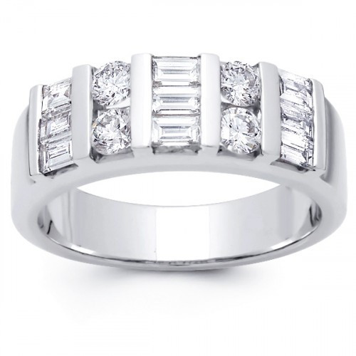 Round And Baguette Diamond Wedding Band
 2 00 ct Baguette and Round Cut Diamond Wedding Band Ring
