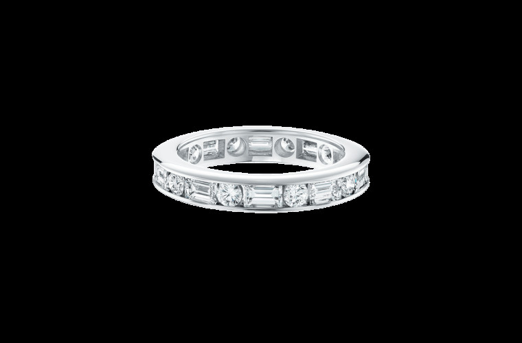 Round And Baguette Diamond Wedding Band
 Round & Baguette Diamond Wedding Band