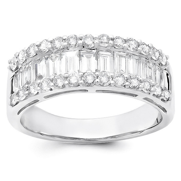 Round And Baguette Diamond Wedding Band
 Round and Baguette Diamond Band