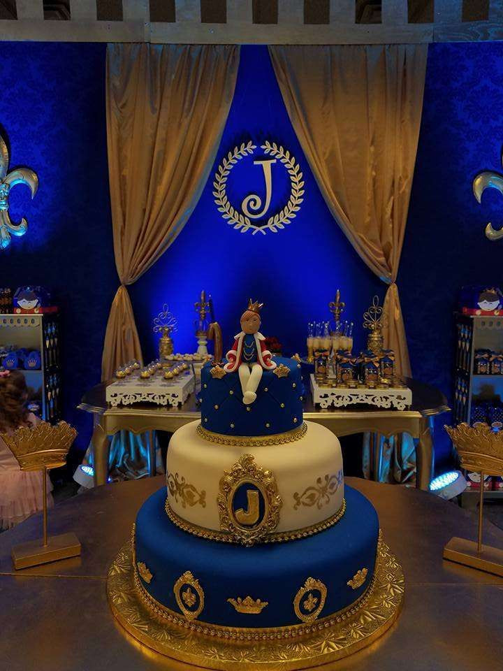 Royal Birthday Party
 Royal blue and gold Prince birthday party cake See more