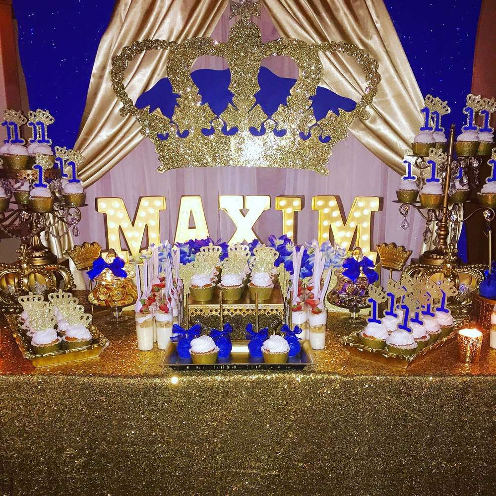 Royal Birthday Party
 Blue and gold royal prince birthday party See more party