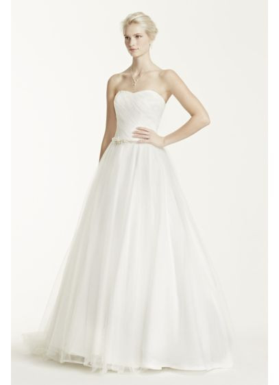 Ruched Wedding Gowns
 Strapless Ruched Bodice Tulle Wedding Dress Davids Bridal