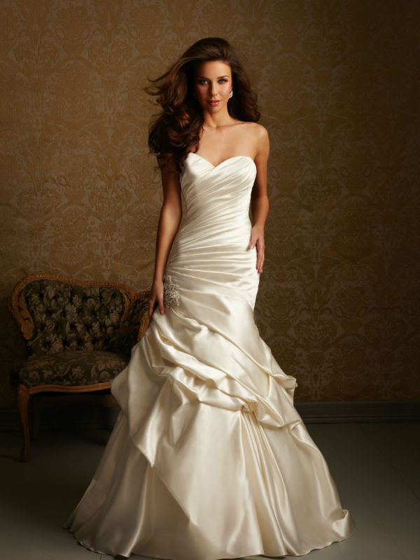 Ruched Wedding Gowns
 WD475 Romanti Ruched Satin Throughout Strapless Indian