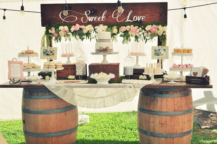 Rustic Birthday Party Decorations
 Kara s Party Ideas Rustic Chic Engagement Party