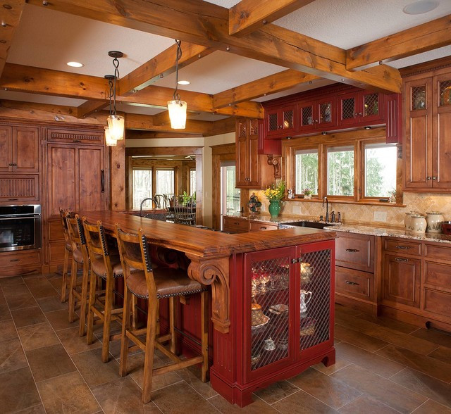 Rustic Kitchen Furniture
 Rustic Log Home Rustic Kitchen Other by Mullet Cabinet