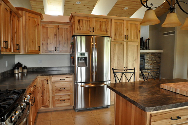 Rustic Kitchen Furniture
 Country Style Rustic Hickory Farmhouse Kitchen