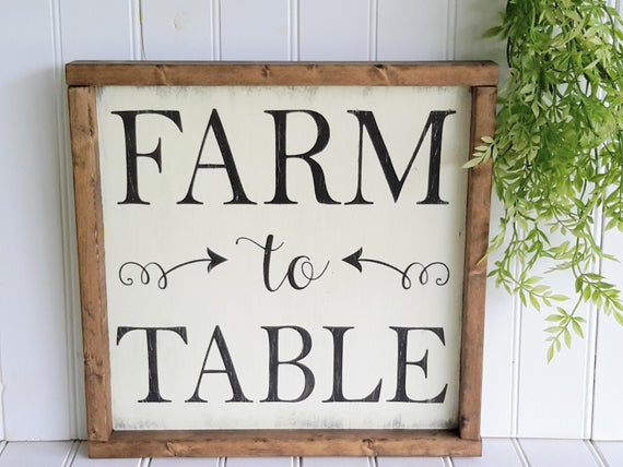 Rustic Kitchen Signs
 Farm To Table Sign Farmhouse Kitchen Signs Rustic