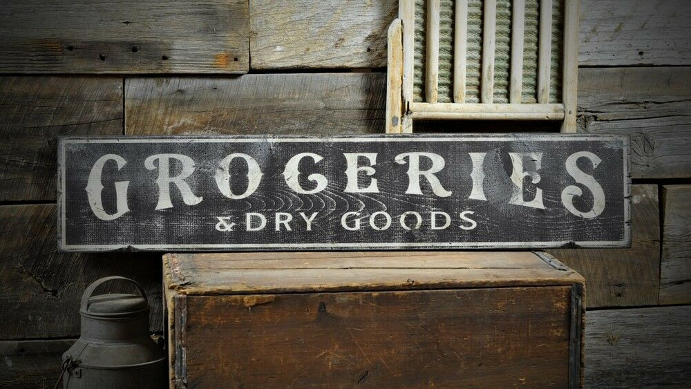 Rustic Kitchen Signs
 Groceries & Dry Good Distressed Sign Rustic Hand Made