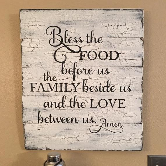 Rustic Kitchen Signs
 Rustic Wood Sign Kitchen Wood Sign Bless the food before
