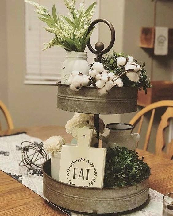 Rustic Kitchen Table Centerpieces
 Tiered Stand