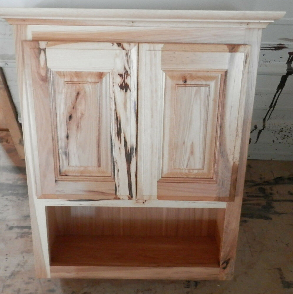 Rustic Wall Cabinet For Bathroom
 AMISH MADE CUSTOM BATHROOM WALL CABINET RUSTIC HICKORY