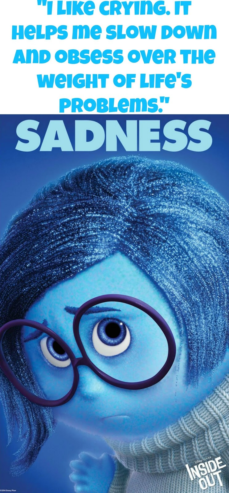 Sadness Quotes Inside Out
 Disney Sisters Inside Out Movie Quotes and Activity Pages