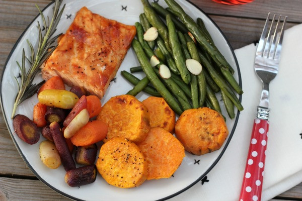 Salmon Dinners For Two
 Me and My Pink Mixer BBQ Salmon Sheet Pan Dinner for Two